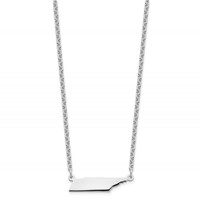 Sterling Silver Rhodium-plated Tennessee State Necklace view 2
