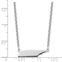 Sterling Silver Rhodium-plated Tennessee State Necklace view 3