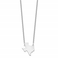 Sterling Silver Rhodium-plated Texas State Necklace view 2
