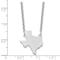 Sterling Silver Rhodium-plated Texas State Necklace view 3