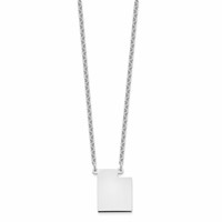 Sterling Silver Rhodium-plated Utah State Necklace view 2