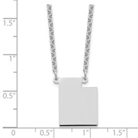 Sterling Silver Rhodium-plated Utah State Necklace view 3