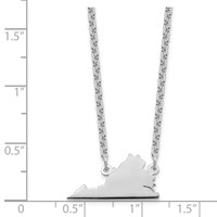 Sterling Silver Rhodium-plated Virginia State Necklace view 3