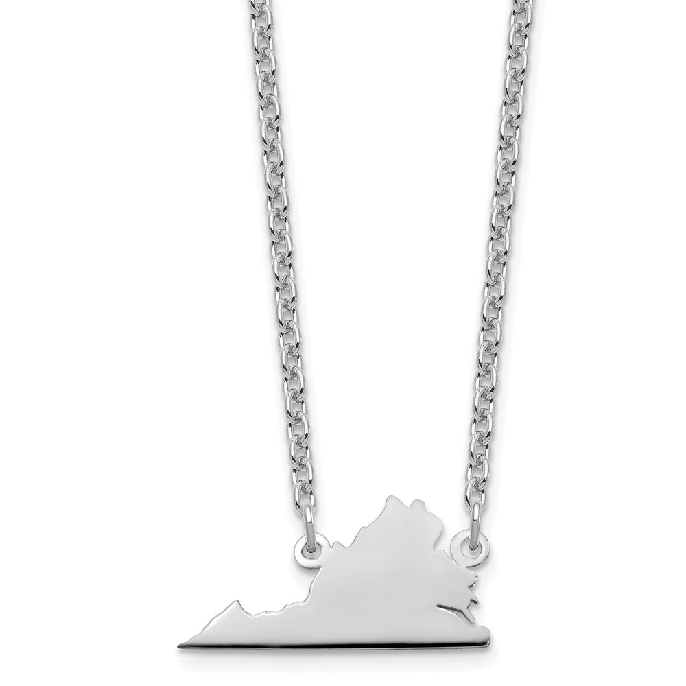 Sterling Silver/Rhodium-plated Virginia State Necklace