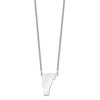 Sterling Silver Rhodium-plated Vermont State Necklace view 2