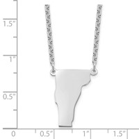 Sterling Silver Rhodium-plated Vermont State Necklace view 3