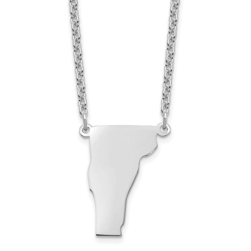 Sterling Silver/Rhodium-plated Vermont State Necklace