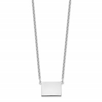 Sterling Silver Rhodium-plated Wyoming State Necklace view 2