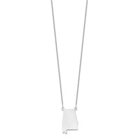 14K White Gold Alabama State Necklace view 2