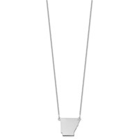 14K White Gold Arkansas State Necklace view 2
