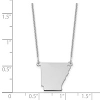 14K White Gold Arkansas State Necklace view 3