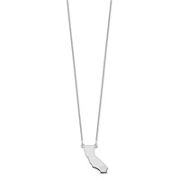 14K White Gold California State Necklace view 2