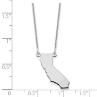 14K White Gold California State Necklace view 3