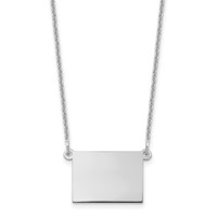 14K White Gold Colorado State Necklace view 1