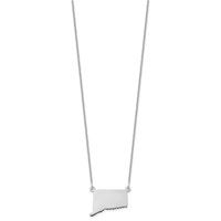 14K White Gold Connecticut State Necklace view 2