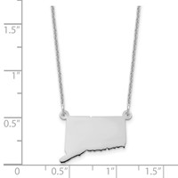 14K White Gold Connecticut State Necklace view 3