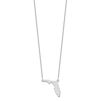 14K White Gold Florida State Necklace view 2
