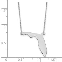 14K White Gold Florida State Necklace view 3