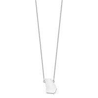 14K White Gold Georgia State Necklace view 2