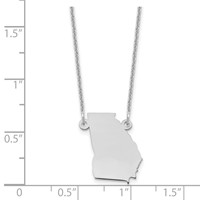 14K White Gold Georgia State Necklace view 3