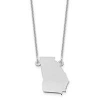 14K White Gold Georgia State Necklace view 1