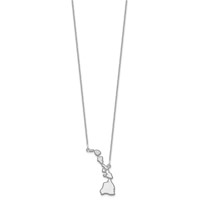 14K White Gold Hawaii State Necklace view 2