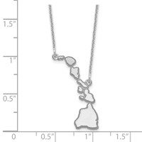 14K White Gold Hawaii State Necklace view 3