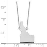 14K White Gold Idaho State Necklace view 3