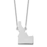 14K White Gold Idaho State Necklace view 1