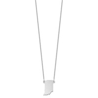14K White Gold Indiana State Necklace view 2