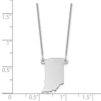14K White Gold Indiana State Necklace view 3