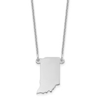 14K White Gold Indiana State Necklace view 1