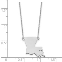 14K White Gold Louisiana State Necklace view 3