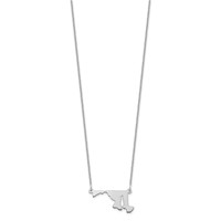 14K White Gold Maryland State Necklace view 2