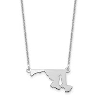 14K White Gold Maryland State Necklace view 1
