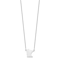 14K White Gold Minnesota State Necklace view 2