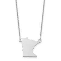 14K White Gold Minnesota State Necklace view 1