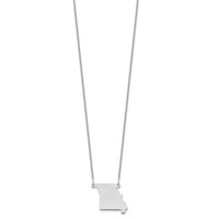 14K White Gold Missouri State Necklace view 2