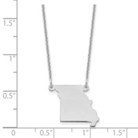 14K White Gold Missouri State Necklace view 3