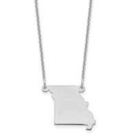 14K White Gold Missouri State Necklace view 1