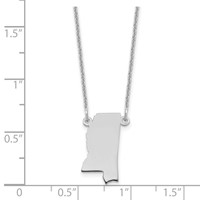 14K White Gold Mississippi State Necklace view 3