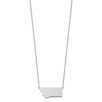 14K White Gold Montana State Necklace view 2