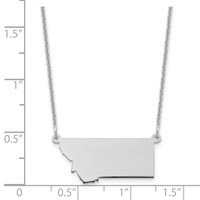 14K White Gold Montana State Necklace view 3