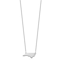 14K White Gold North Carolina State Necklace view 2