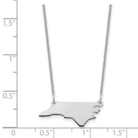 14K White Gold North Carolina State Necklace view 3