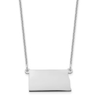 14K White Gold North Dakota State Necklace view 1