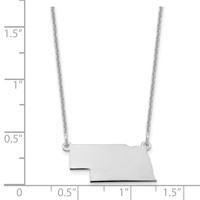 14K White Gold Nebraska State Necklace view 3