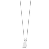 14K White Gold New Hampshire State Necklace view 2