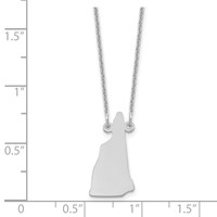 14K White Gold New Hampshire State Necklace view 3
