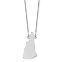 14K White Gold New Hampshire State Necklace view 1